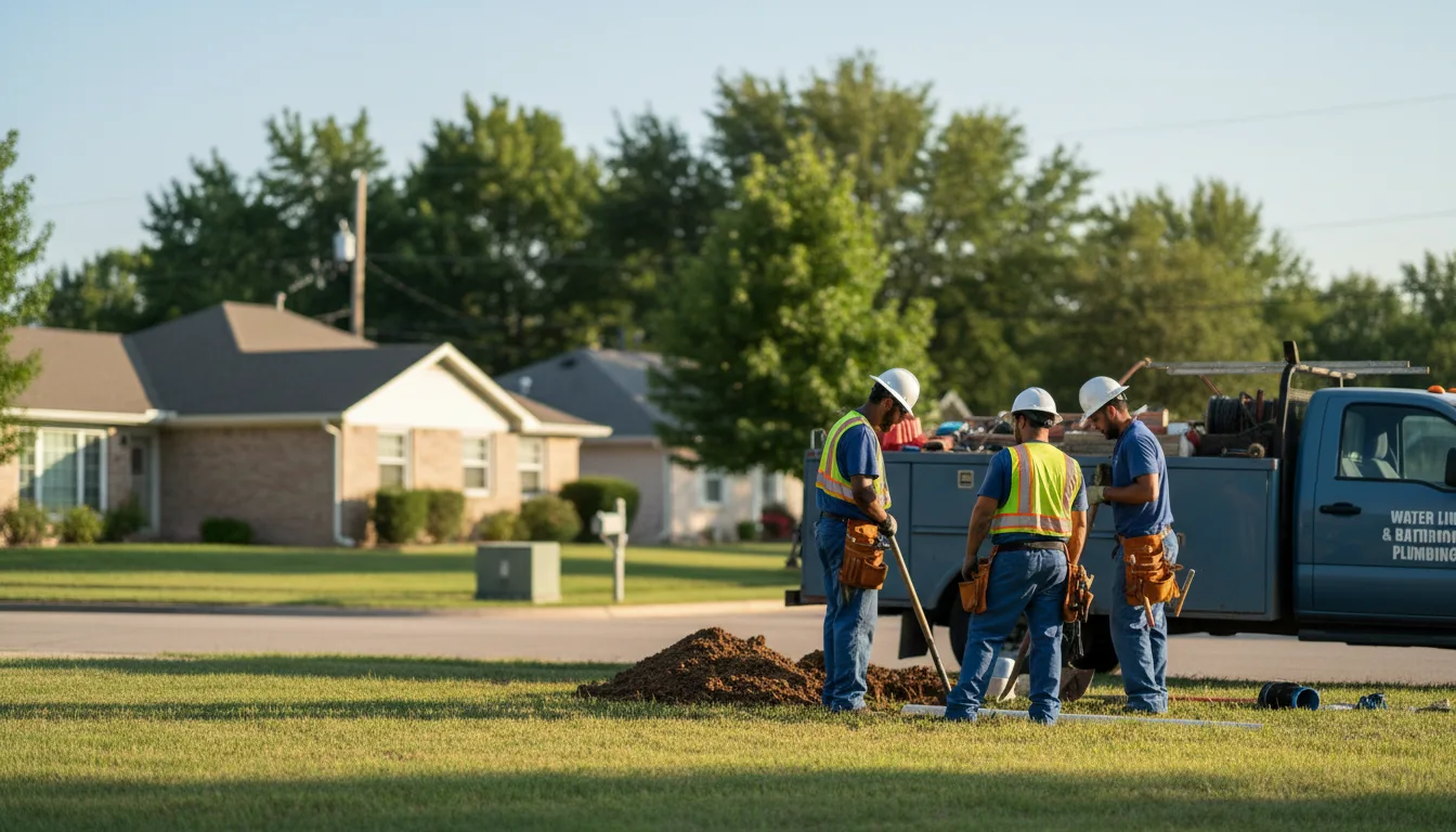 Residential water line and bathroom plumbing service in Floyd, IA